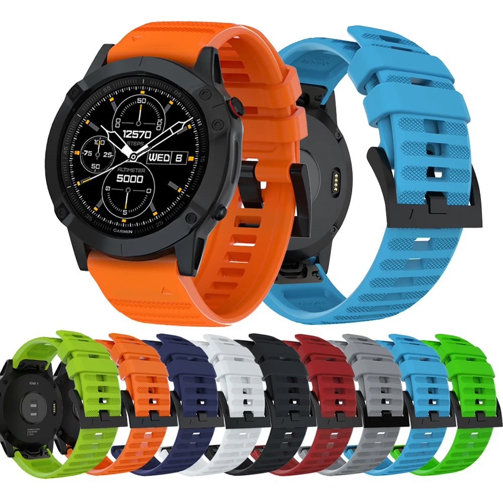 26 мм 22 мм 20 мм силиконовый Быстрый ремешок для часов Ремешок для Garmin Fenix 6x6 6s 5 5S Plus 3 3 часа Quickfit резиновый ремешок для наручных часов