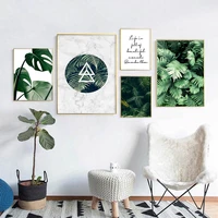 fresh green plants poster wall art canvas painting modern style nordic posters prints wall pictures for living room decor
