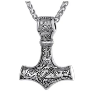 richsteel thors hammer pendant mjolnir necklace for men women 316 stainless steel18k gold platedblack viking nordic jewelry