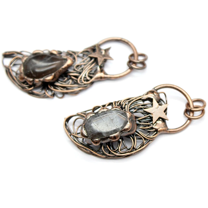 Винтажное ожерелье в стиле бохо с натуральными блестящими камнями для женщин и