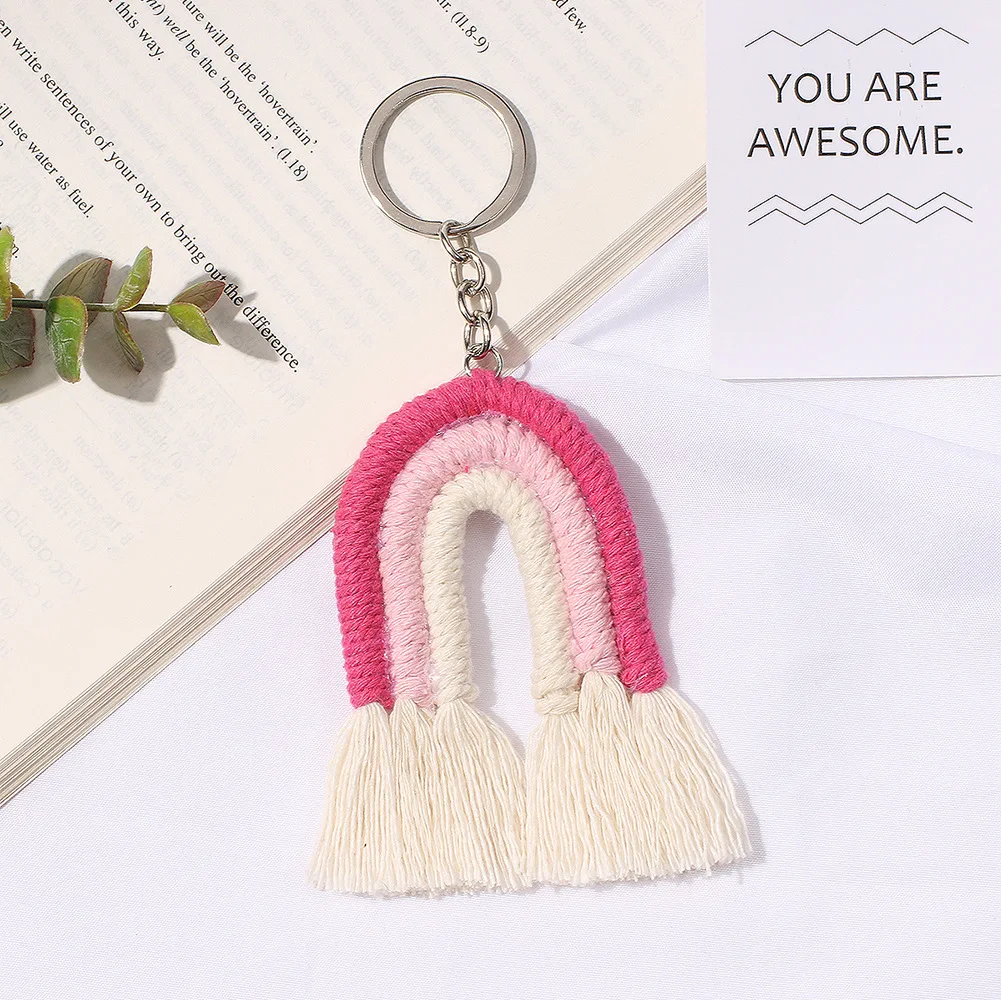 

Room Decoration Wall Hanging Ornaments Props Children Room Handmade Woven Cotton Rope Rainbow Cuerda de algodon paredwall tisse