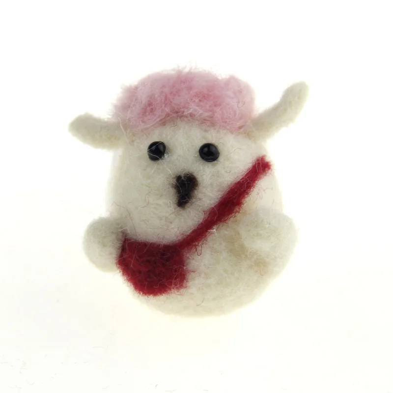 White sheep 1 шт. Zasy игла Шерсть Войлок Рождество мультфильмы ручной работы DIY колыбели - Цвет: White sheep