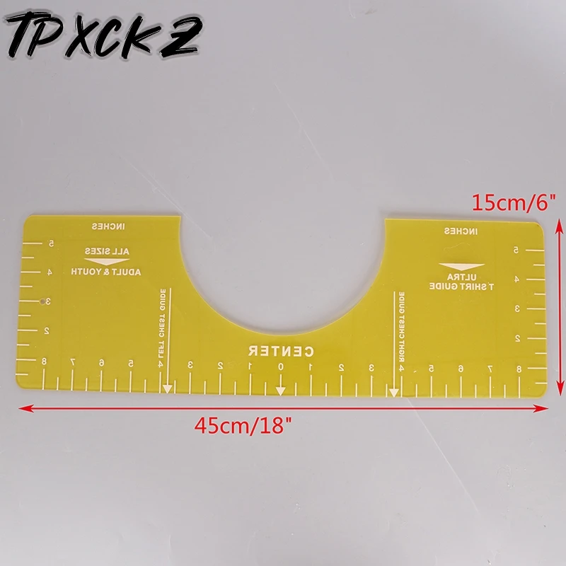 

1pcs New Acrylic T-Shirt Guide Ruler Alignment Fabric Centering Tool Fluorescent Tee DIY Crafts Sewing Accessories