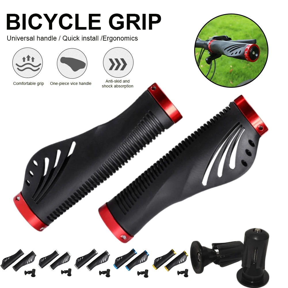 

Fiber Leather City Fixed gear Fold Mountain Bike Scooter MTB Bicycle Handlebar Cover Handle Grips Bar End Non-Slip Aluminum Lock