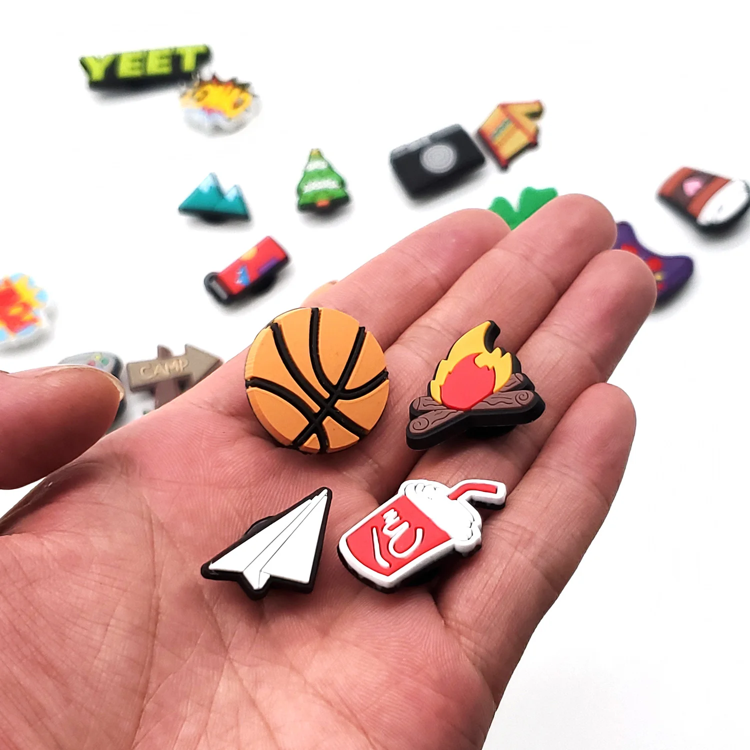 Подвески для обуви jibz крокодиловых женщин ПВХ разные формы забавные шарики