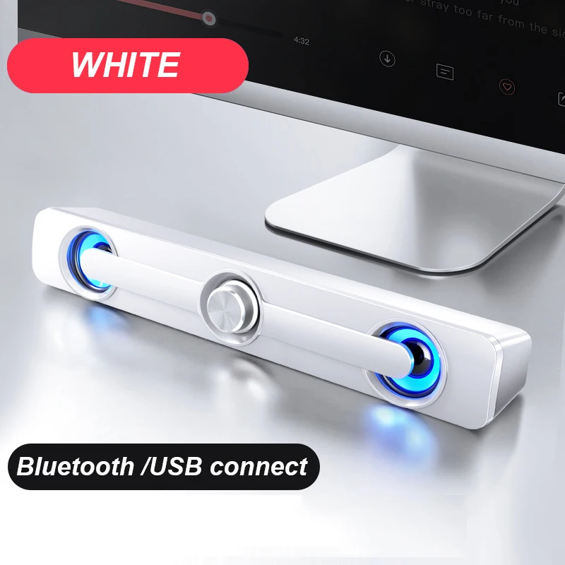 

USB Connect And Bluetooth Speaker Portable Laptop/Computer/PC Speaker Subwoofer Soundbar Sound Bar Stick Music PlayerFor Tablet