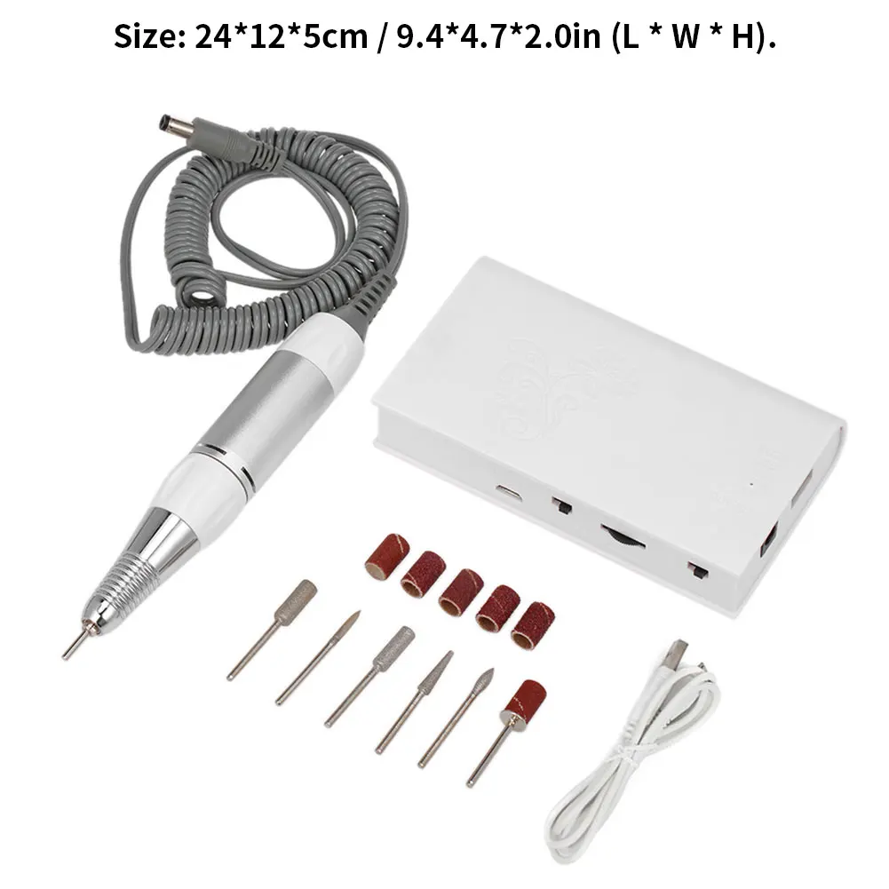 

Portable Rechargeable Nail Drill Machine Nail Drill Machine Portable USB 30000RPM Nail Pedicure Manicure Tool for Acrylic Gel