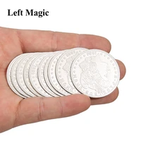 5 pcs palming coins morgan version magic tricks super thin magia coin close up street illusion accessories gimmick prop comedy