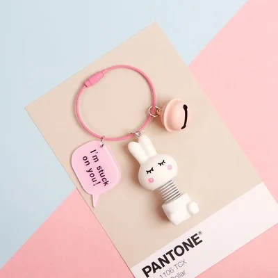 Милый брелок с мультяшными животными креативной вибрирующей головой женская