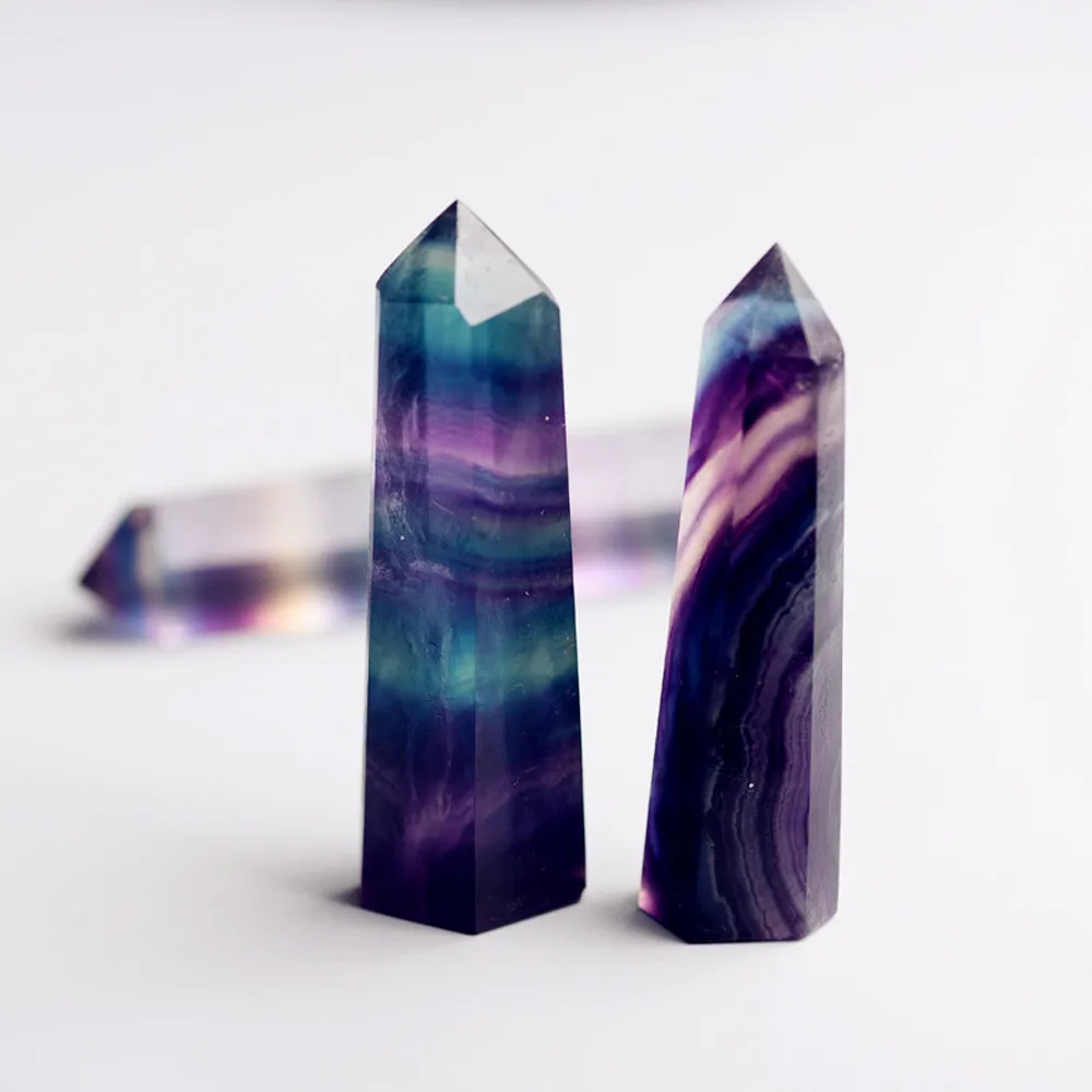 Натуральная флюоритовая Хрустальная цветная полосатая флюоритовый кварц