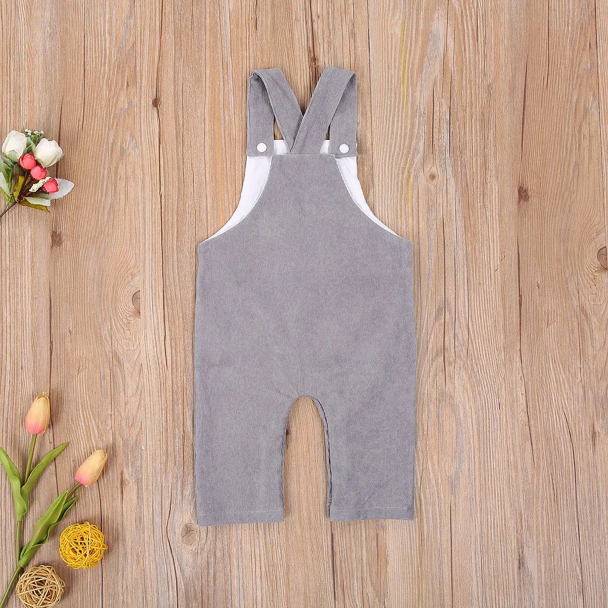 

Toddler Baby Girls Boys Suspender Pants with Front Pocket, Loose Fit Solid Color Trousers with Buttons for Spring, Fall Overall
