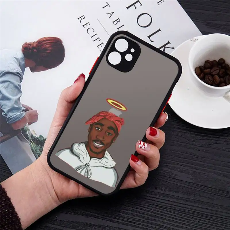 

Rapper 2pac Singer rap Phone Case matte transparent For iphone 7 8 11 12 plus mini x xs xr pro max cover