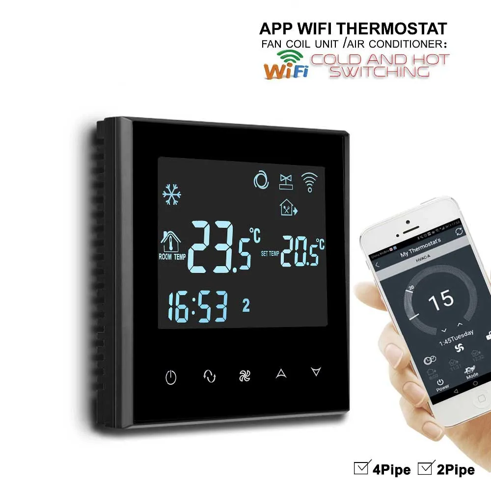 Wi-Fi 4P 2P контроллер приложения программируемый термостат сенсорного экрана с