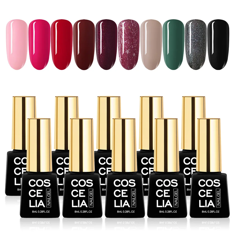 ONLY 10pc gel 03 COSCELIA 80 Вт УФ светодиодная лампа для сушки ногтей для маникюра Набор Комплект гель-лаков для ногтей электрическая дрель для ногтей маникюрные инструменты все для дизайна ногтей комплект - Цвет: ONLY 10pc gel 03