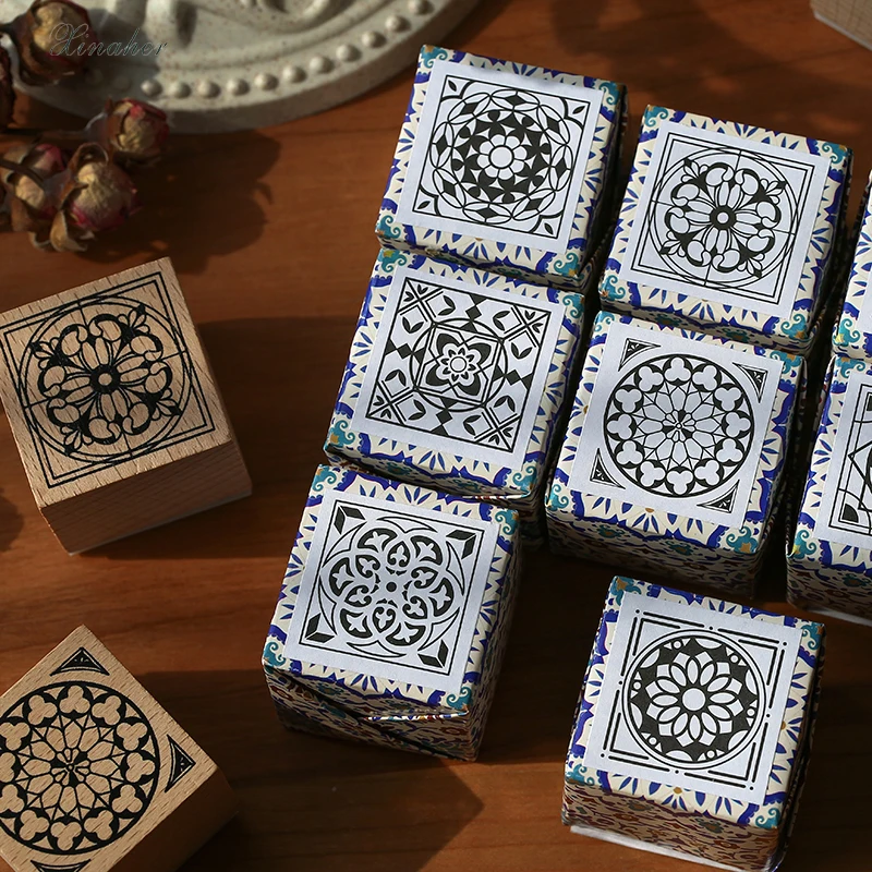 XINAHER винтажные европейские плитки украшения штамп деревянные и резиновые штампы