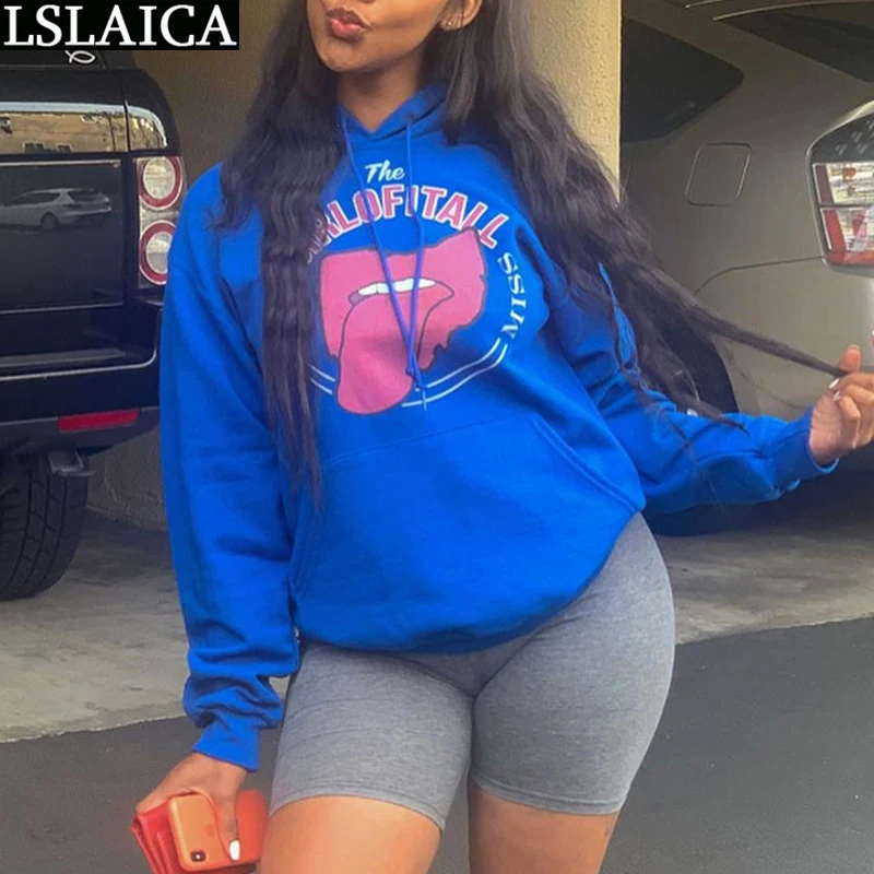 

Sweatshirt Hoodies Women Fashion Plus Size Fashion Print Long Sleeve Loose Female Tops Autumn Casual Pullovers Sweatshirts