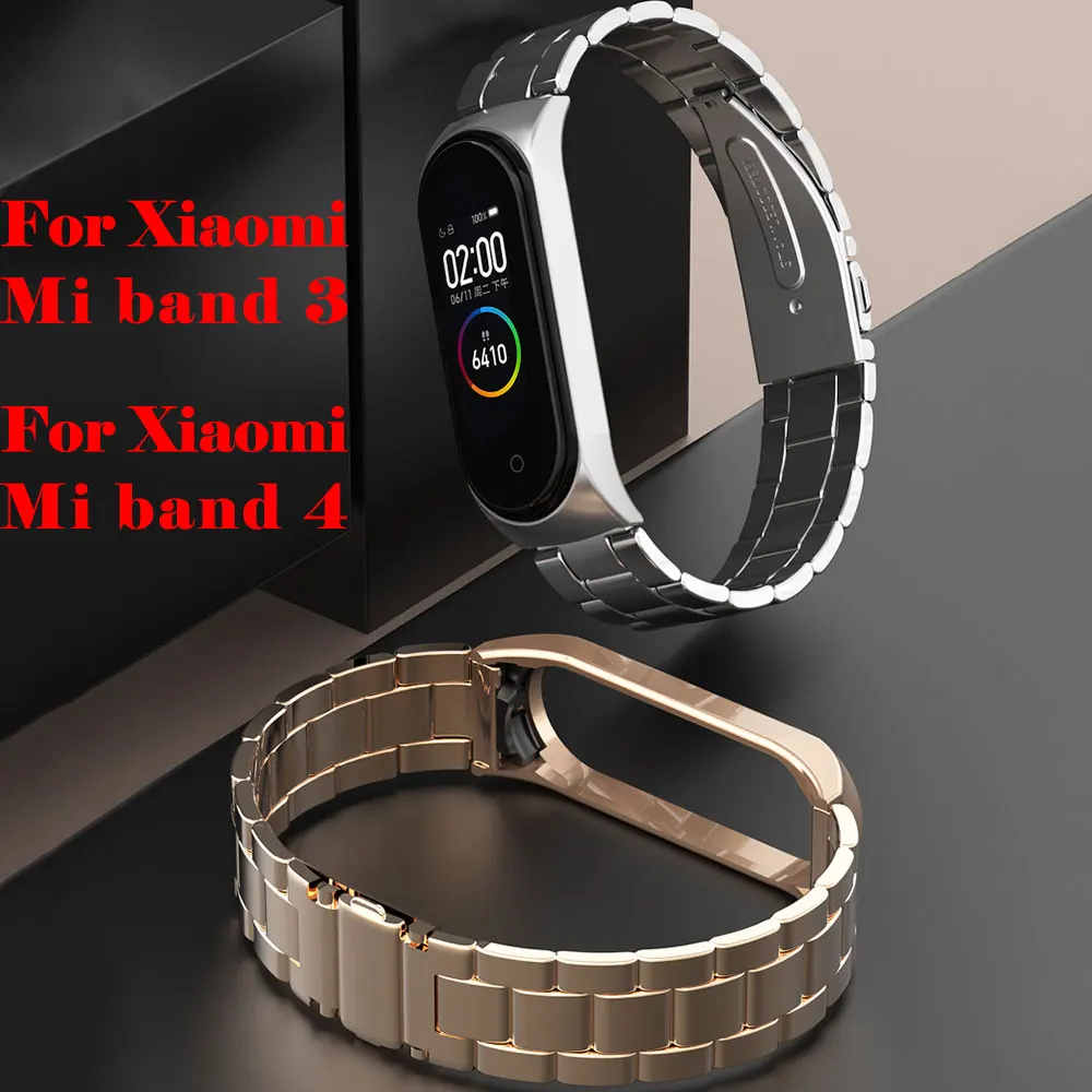 UTHAI Xiaomi Mi band 3/4 ремешок из нержавеющей стали для замены металлический защитный