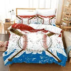 Спортивный Комплект постельного белья для бейсбола, одинарный, двойной, полноразмерный, Королевский размер, Комплект постельного белья для бейсбола Aldult, комплект для детской спальни с чехлом Duvetcover с 3D принтом 019