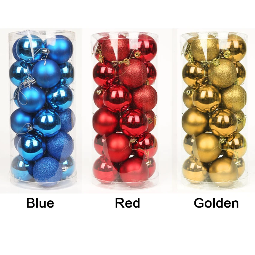 24 шт./лот цвет 6 см/2 4 дюйма украшение для рождественской елки шар украшения