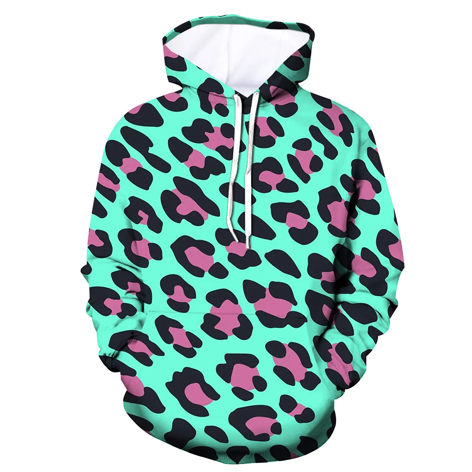 

Hoodie Sweatshirt Men Stylish Anti-wrinkle Wear Resistant Unisex 3D Printed Leopard Pattern Pullover Hoodie Sweatshirt худи