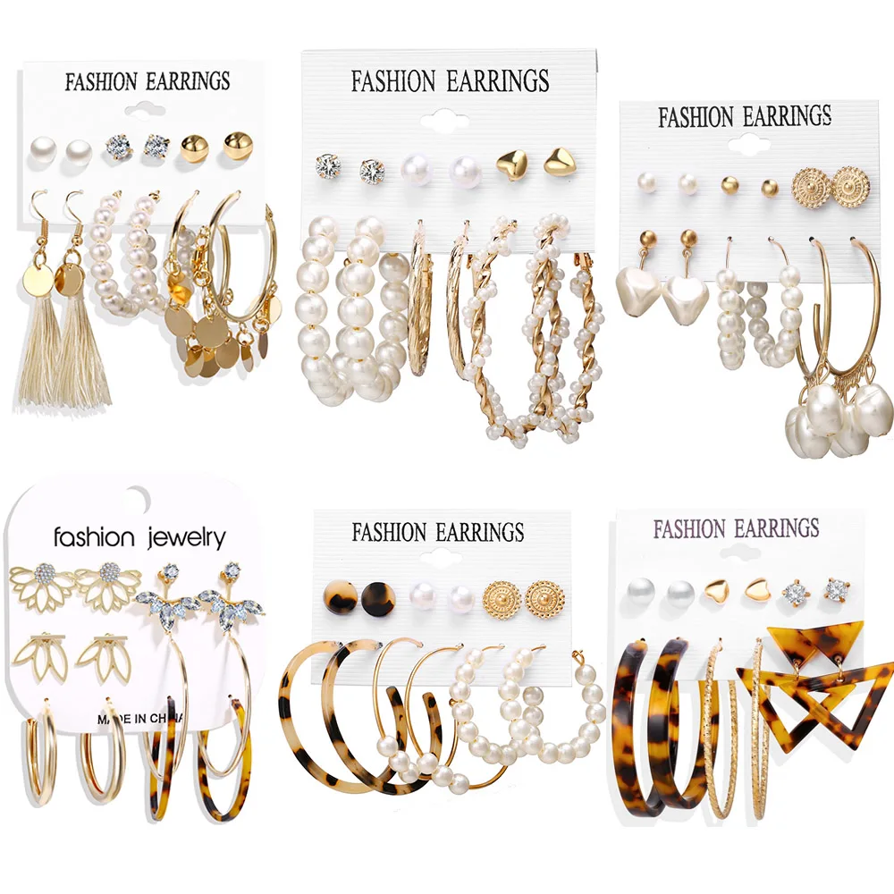 Модная винтажная большая Смешанная искусственная Геометрическая круглая