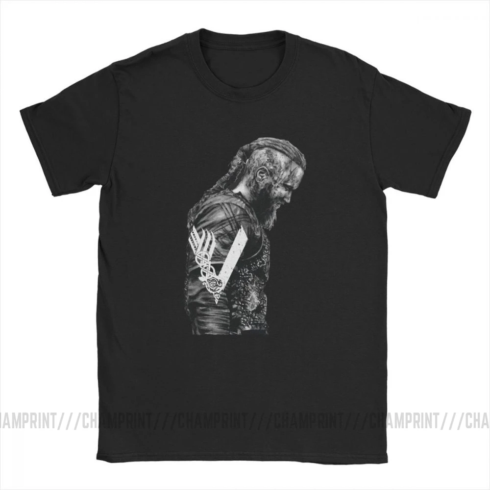 Мужские KIing Ragnar Lothbrok футболка с викингами популярная одежда круглым вырезом и