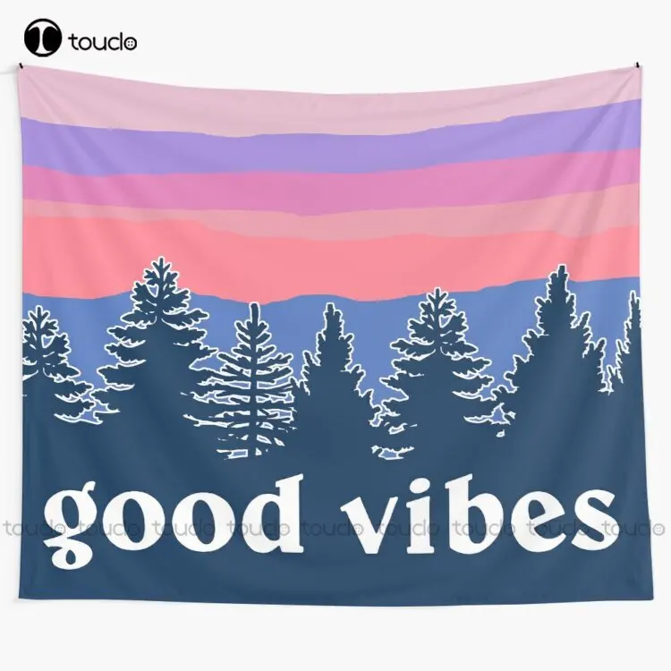 

Настенный Гобелен С закатом Good Vibes, винтажный гобелен в стиле ретро для гостиной, спальни, домашний декор