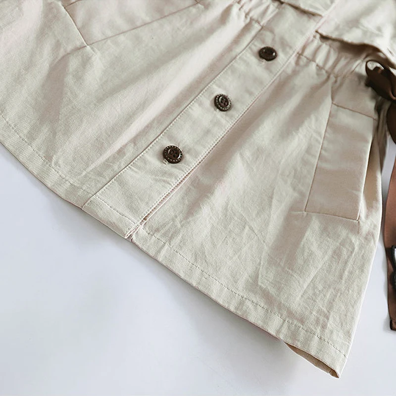 Куртки-тренчи для маленьких девочек куртка в британском стиле Одежда длинная