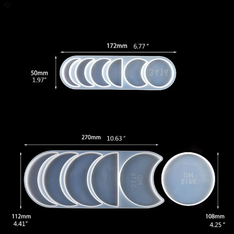 

1Set Moon Phase Silicone Epoxy Resin Molds Moon Crescents Resin Molds Wall Hanging Home Decor Pendant Art Crafts Tools