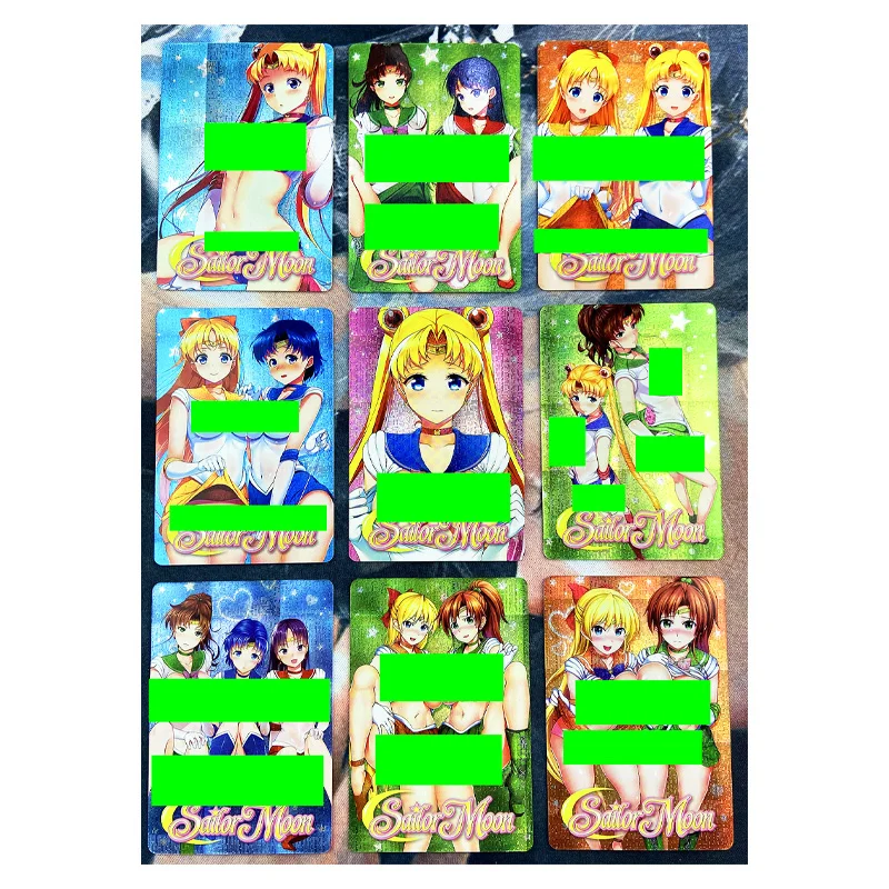 9 unids/set Sailor Moon, juguetes desnudos sexys, pasatiempo, coleccionable, juego de colecci&oacute;n de cartas de Anime-2
