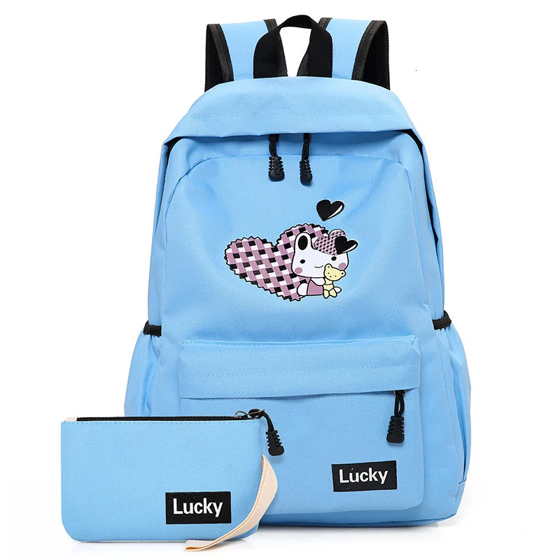 Large cartoon print children school backpack for teen girls Cute capacity thick canvas ladies travel backpacks Kid school bags