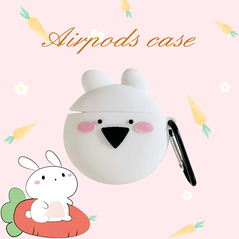Силиконовый чехол для Apple AirPods с милым мультяшным кроликом из Кореи наушников