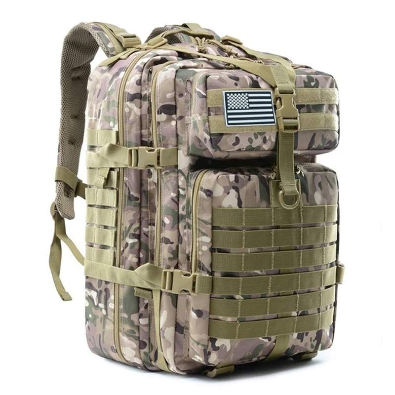 50L Military Tactical Backpack Training Gym Fitness Bag Man Outdoor Hiking Camping Travel Rucksack Trekking Army Molle | Спорт и
