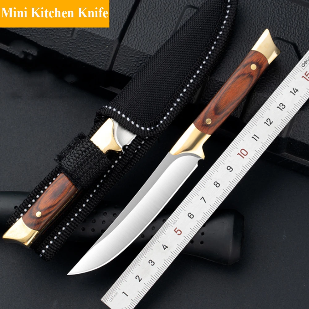 

Outdoor Portable Fruit Pocket Knife 7Cr13Mov 59-60HRC High Hardness Survive Camping Kitchen Knife EDC Tools Utility Knives