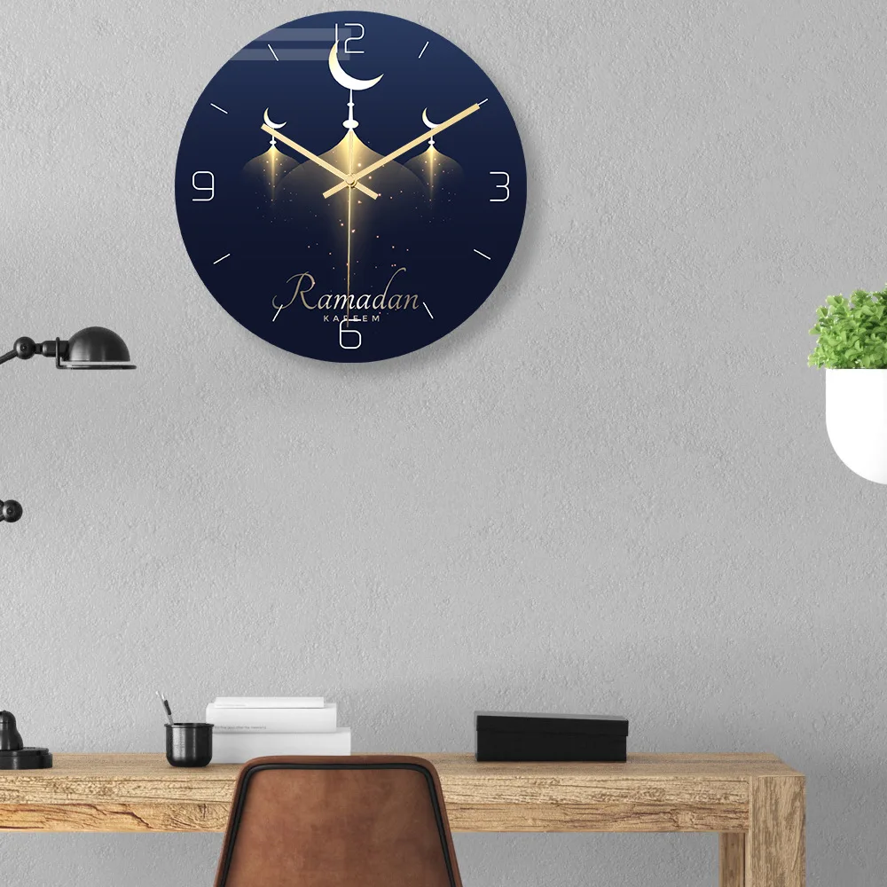 Ramadan Festival Wall Clock Modern Design Mosque Muslim Pattern Acrylic Living Room Bedroom 3D Decor | Дом и сад