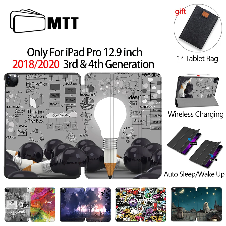 Чехол MTT 2020 для iPad Pro 12 9 3 го 4 поколения 2018 чехол из искусственной кожи с откидной