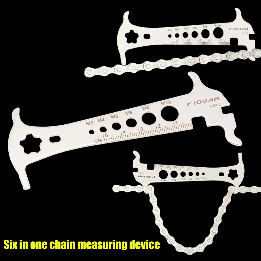 Portable Mountain Bicycle Chain Wear Caliper Checker Indicator Stainless Steel Chains Measuring Rulers Bicycle Repair Tools