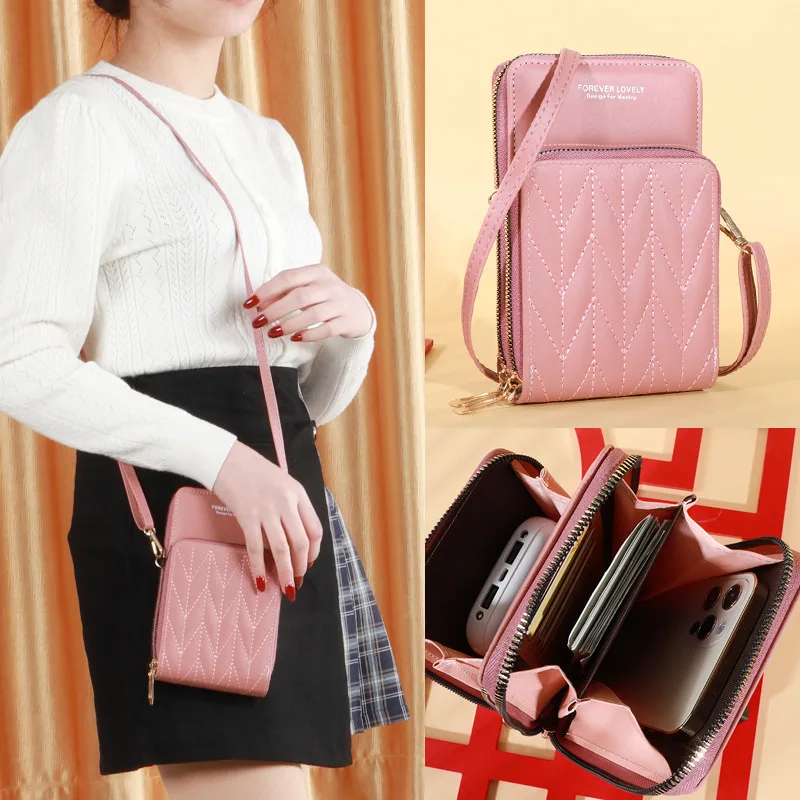 

Fashion Women Crossbody Zipper Mobile Phone Shoulder Bag Lady Female Multifunction Handbag Wrist Purse New Hot 2021