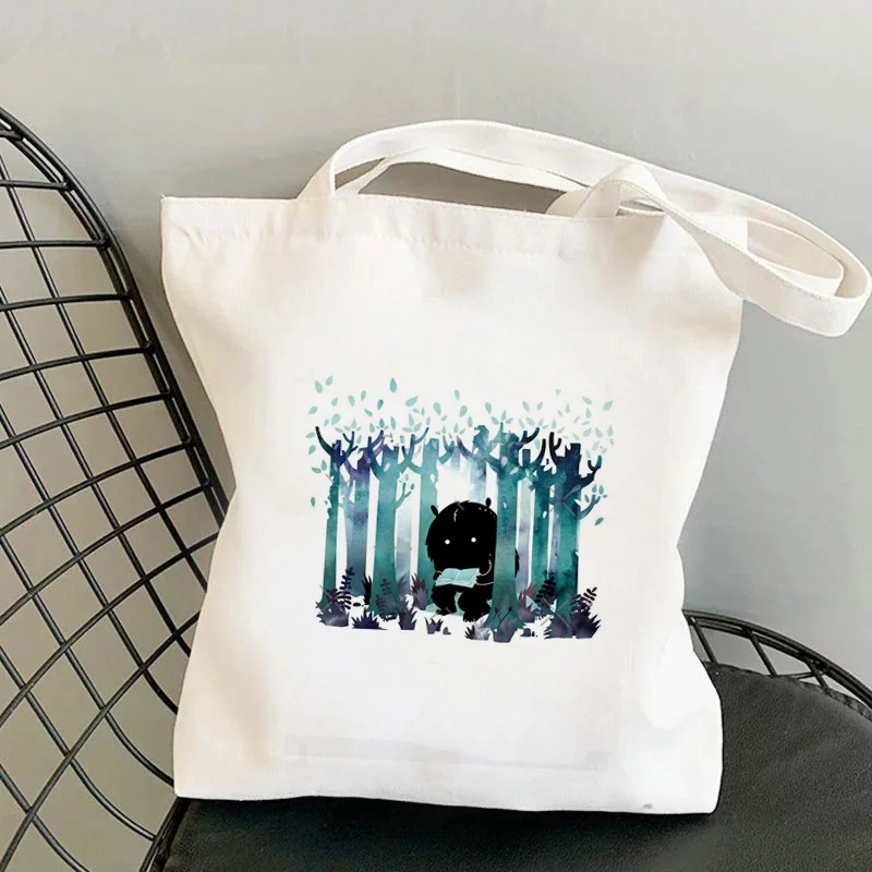 

2021 Shopper A Quiet Spot Tote Bag Printed Tote Bag women Harajuku shopper handbag girl Shoulder shopping bag Lady Canvas Bag