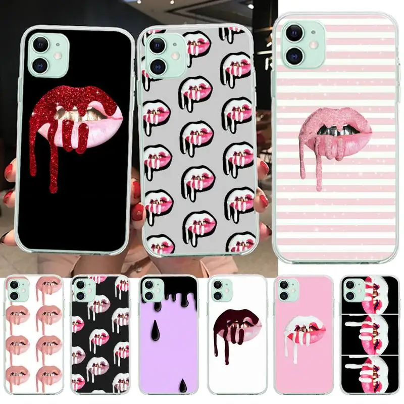 Сексуальная девушка Кайли Дженнер Губы Поцелуй модный Забавный динамический