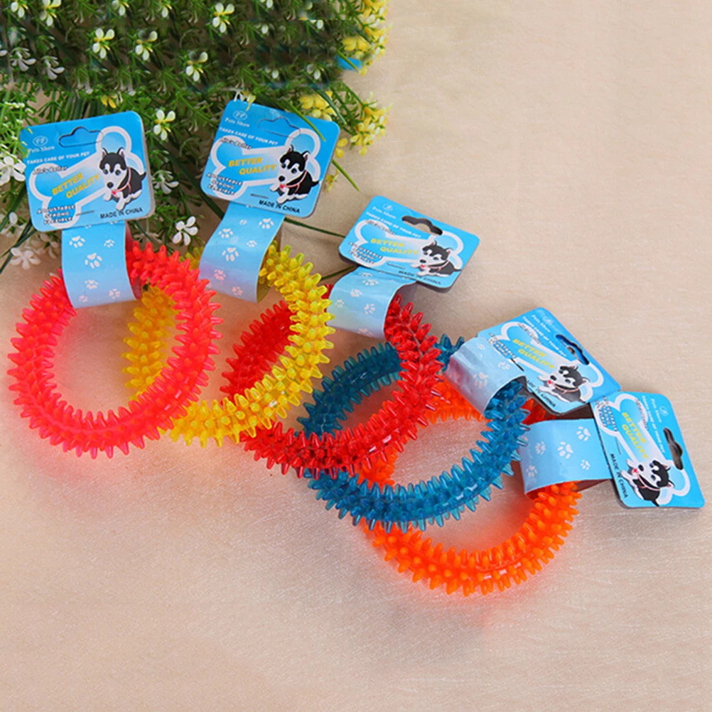 

Non-toxic Rubber Pet Dog Puppy Dental Teeth Healthy Chew Biting Ring Play Toy