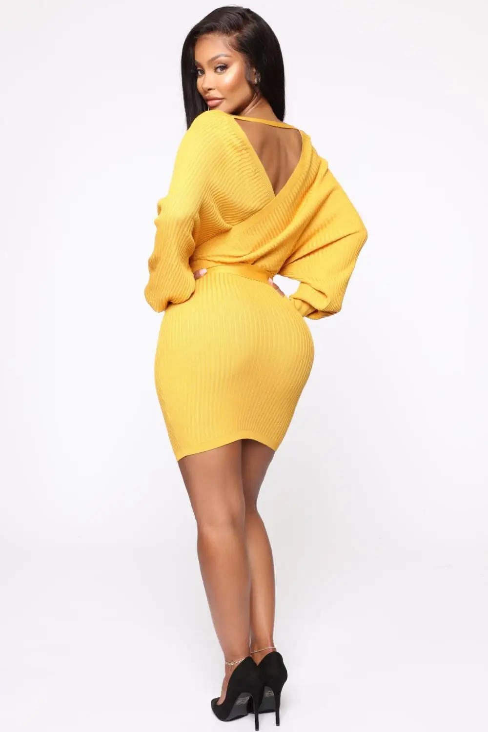 Женское новое осеннее платье с длинными рукавами сексуальное узкое обтягивающее