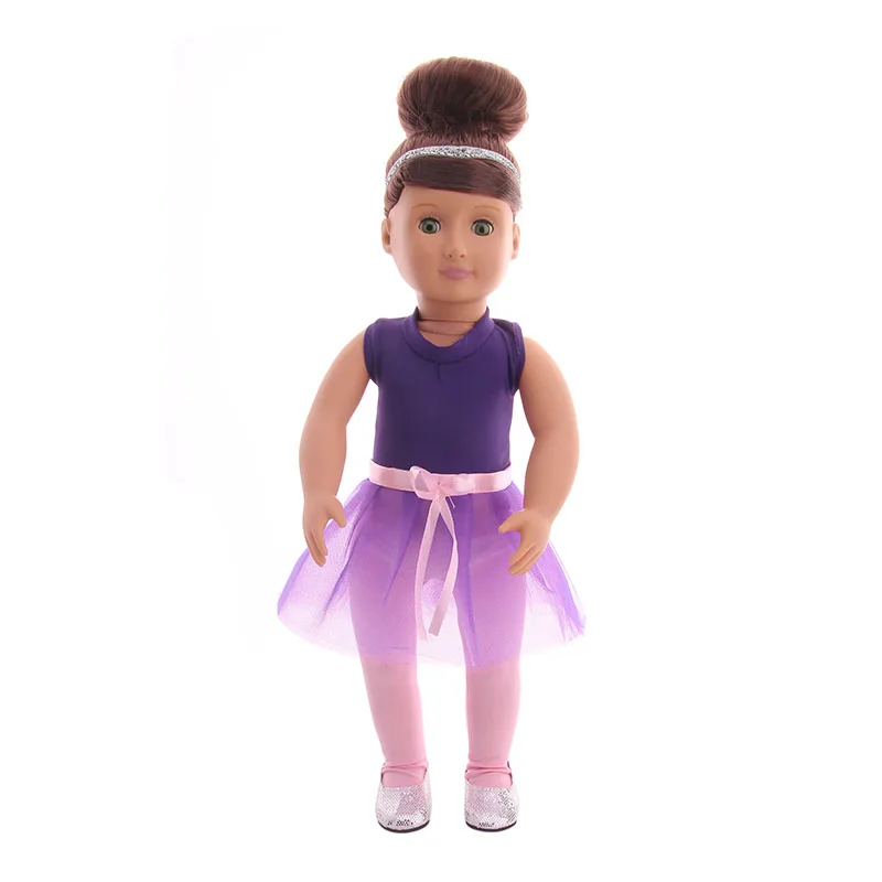 LUCKDOLL балетный костюм Пряжа юбка подходит 18 дюймов Американский 43 см Кукла одежда аксессуары, игрушки для девочек, поколение, подарок на день рождения