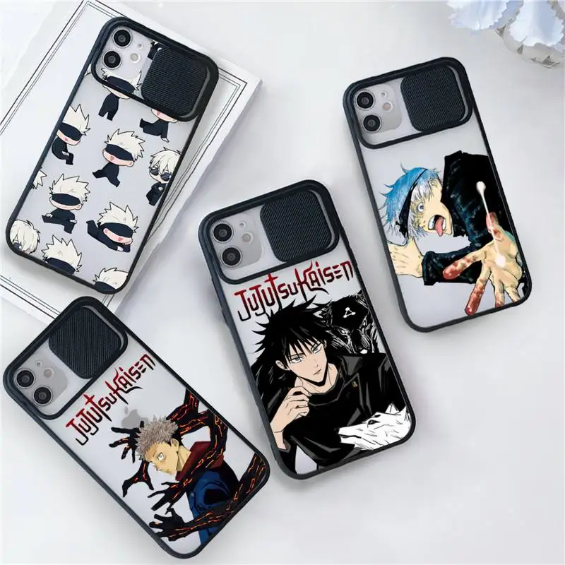 

Jujutsu Kaisen Phone Case For iPhone 7 8 11 12 X XS XR MINI Pro Max Plus Slide Camera Lens Protection