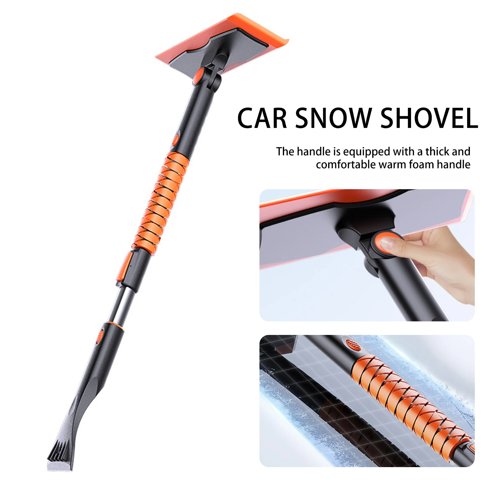 

Ice Scraper for Car No-Scratch Car Snow Broom with Foam Handle Telescoping Extendable Vehicle Snow Broom and Snow Remover