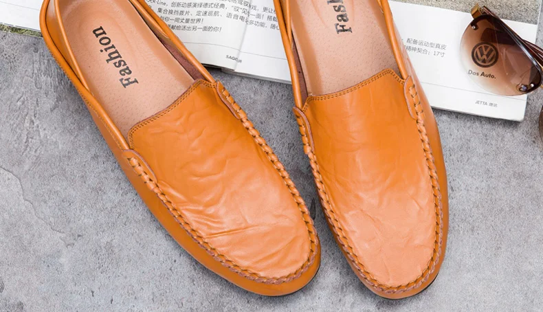 Мужские лоферы; кожаная мужская повседневная обувь; zapatos de hombre mocasines; слипоны; цвет белый, черный; сезон весна-осень; buty meskie; большие размеры 46, 47