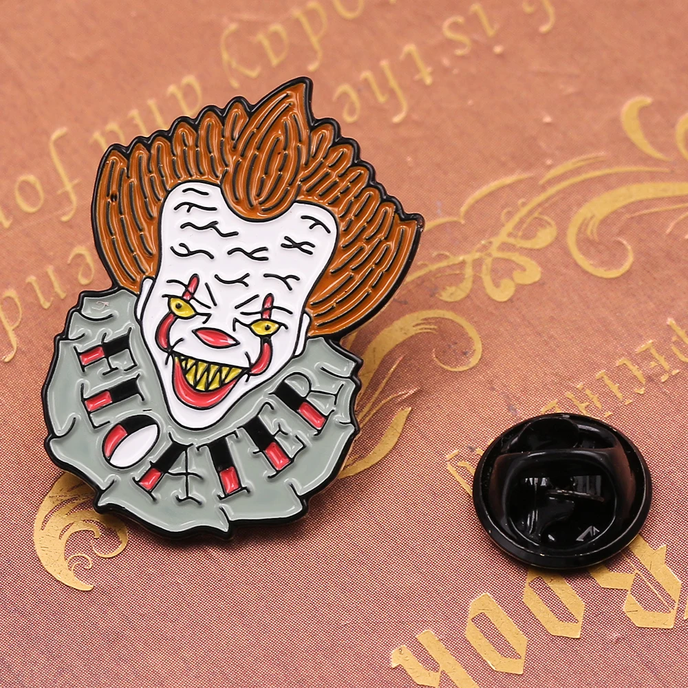 Хэллоуин ужас колдун маска клоуна Джокер Броши Булавки на лацкан значок фанаты