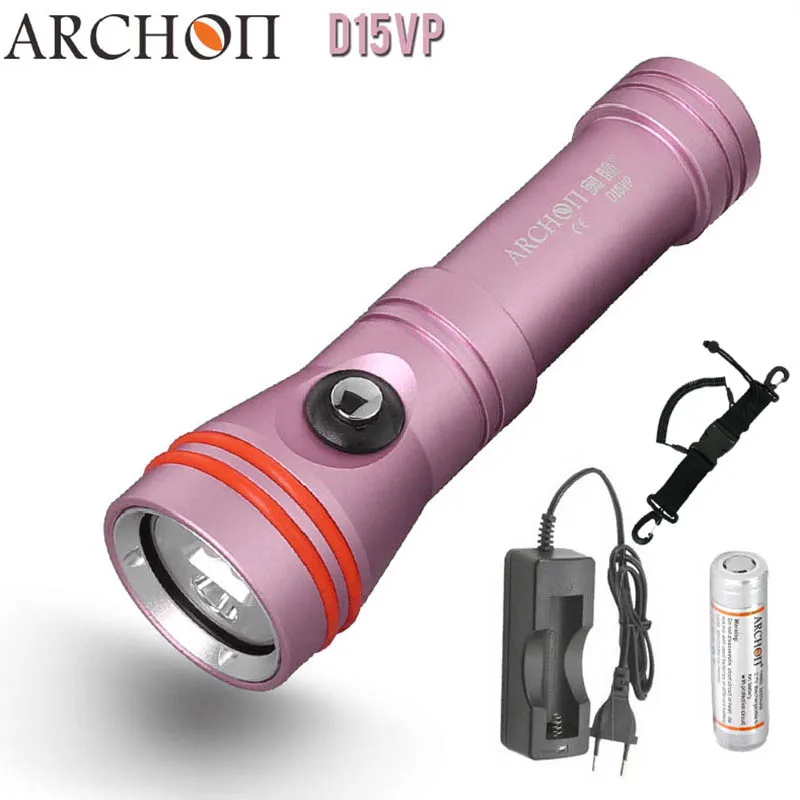 Set 4 type Карманный фонарик для дайвинга ARCHON D15VP 100M Diver Дайвинг видео светильник белый красный* Светодиодный фонарь 1300 люмен подводный светильник 18650 батарея - Испускаемый цвет: Set 4 type