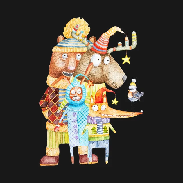 

Fashion Design Christmas Hipster Animals Printed Mens T-Shirt. Summer Cotton Short Sleeve O-Neck Unisex T Shirt New S-3XL