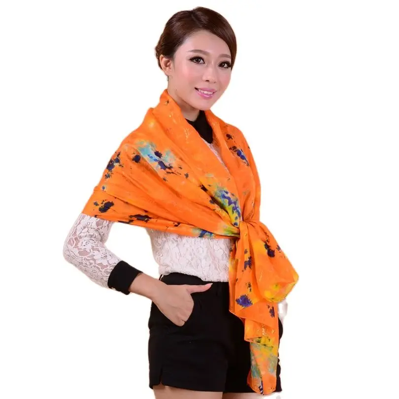 Женский шелковый шарф шаль из тутового шелка женский розовый размера плюс